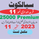 Rs. 25000 Premium Prize Bond Draw 11 SIALKOT on 11 September 2023