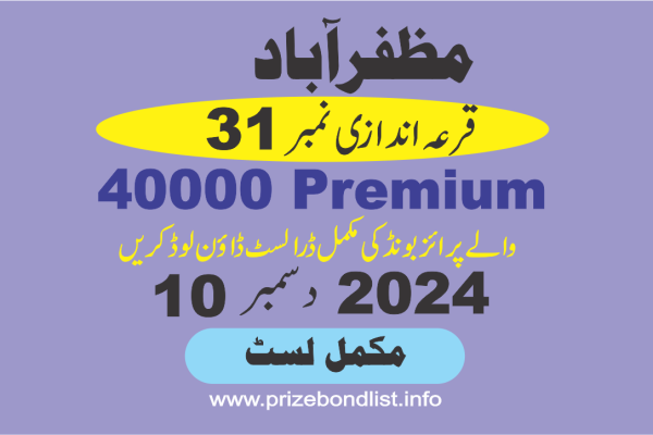 Rs. 40000 Premium Prize Bond Draw 2024 – Complete List & Results